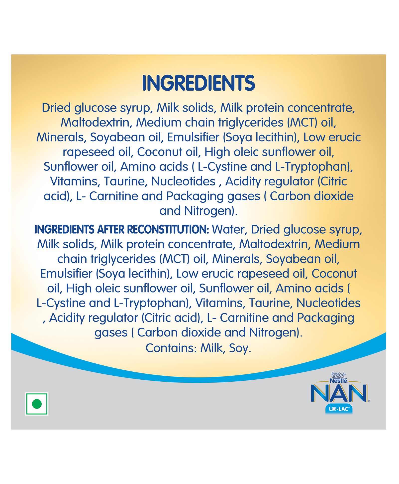 Nestle Nan Lo-Lac Infant Formula Powder (200 gram)