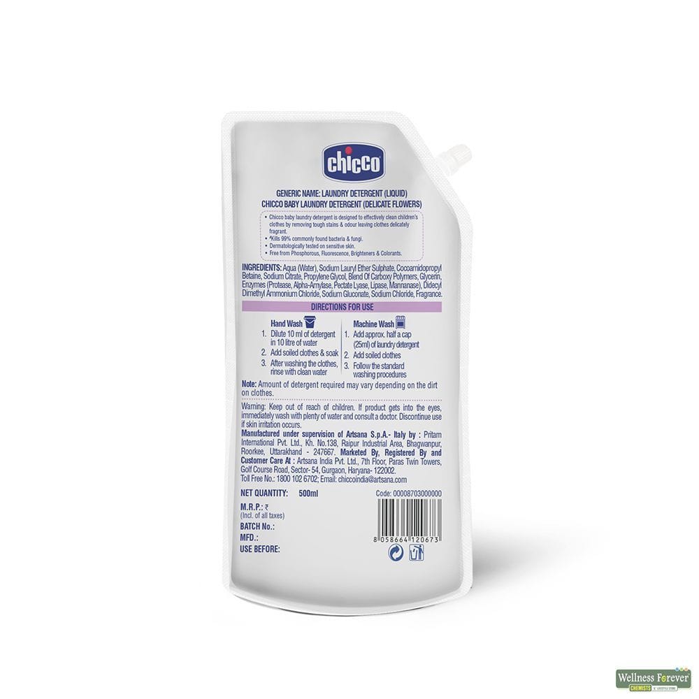 Chicco Baby Laundry Detergent, Fresh Spring, 500 ml