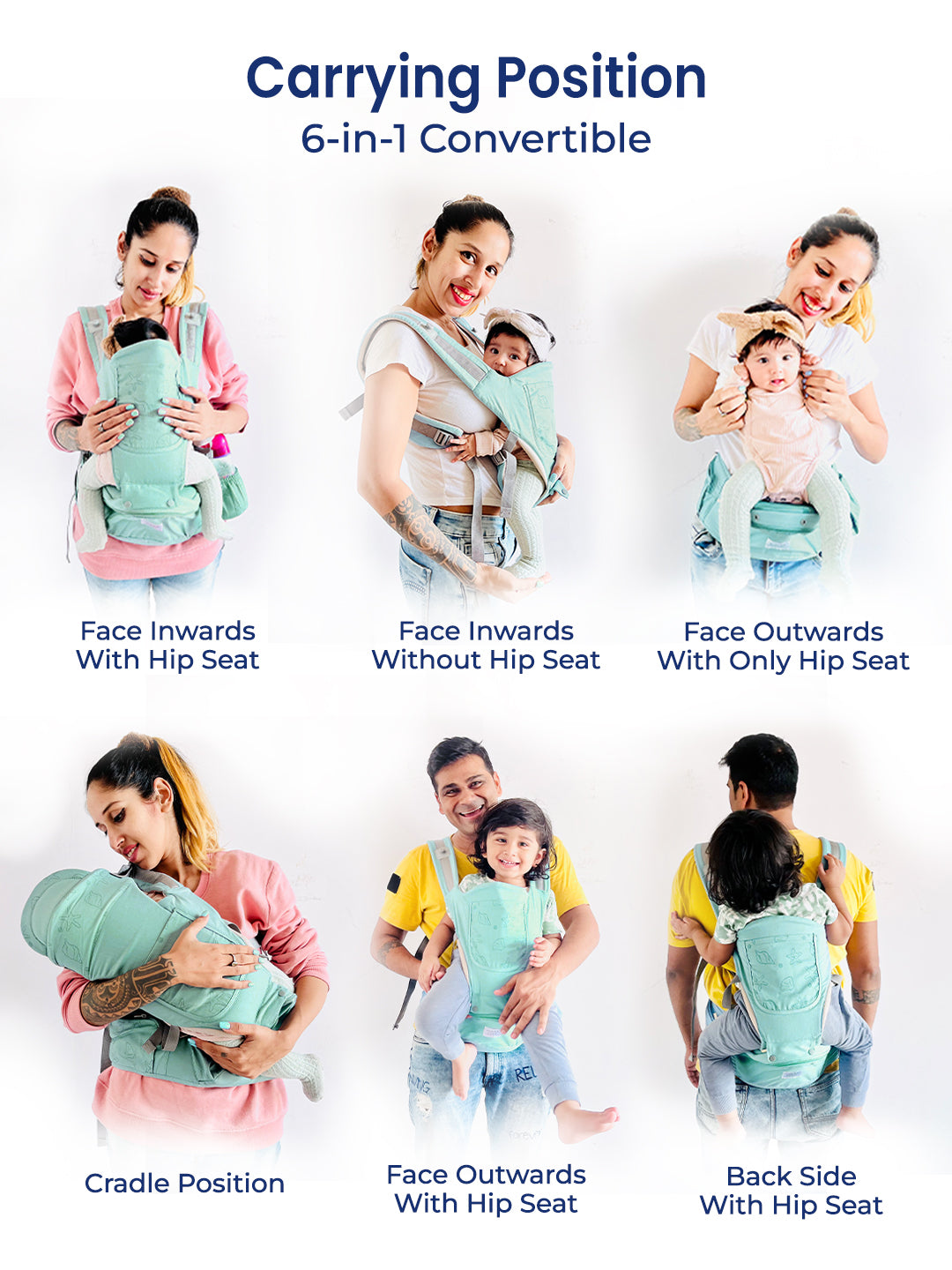 Polka Tots Unisex Green Baby Carrier
