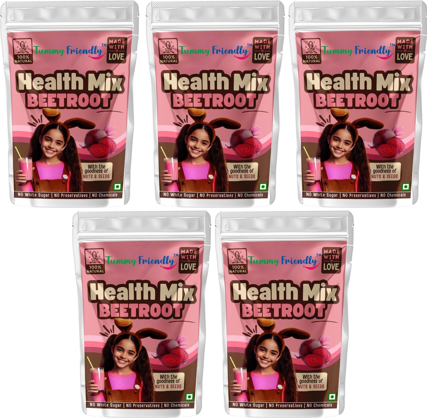Tummy Friendly Foods Toddler Cereal Organic Beetroot Health Mix (Each pack 100g)