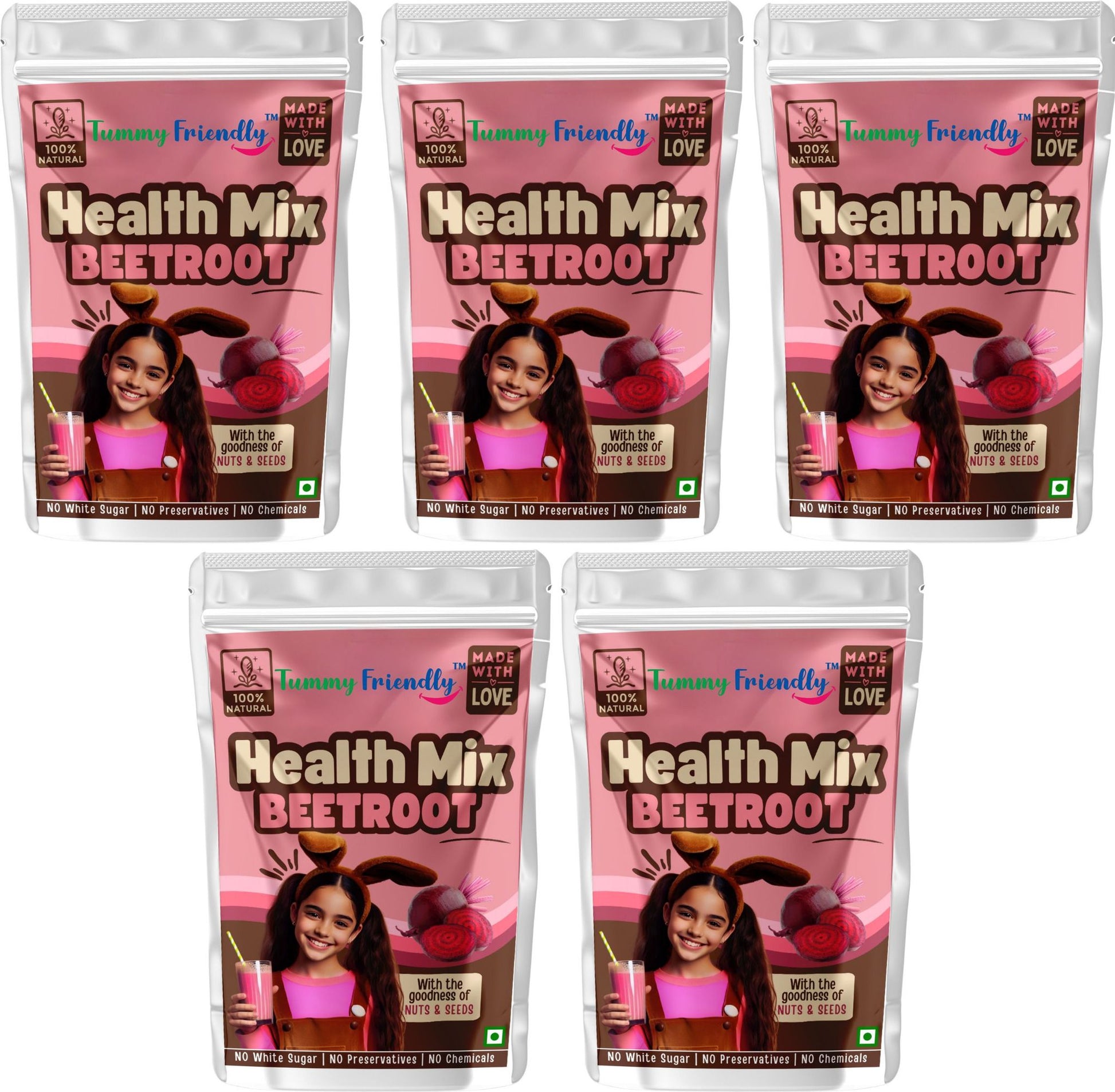 Tummy Friendly Foods Toddler Cereal Organic Beetroot Health Mix (Each pack 100g)