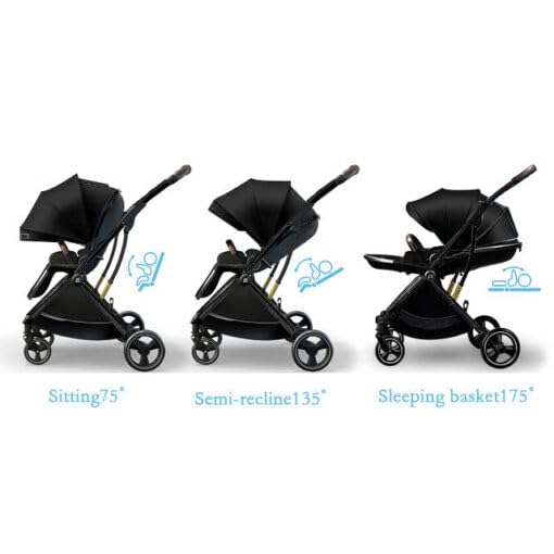 StarAndDaisy Coballe Baby Stroller, 2 in 1 High Landscape Convertible Reversible Bassinet Pram for Infant, Foldable Aluminum Alloy Pushchair with Adjustable Backrest, 3D Suspension (Green)