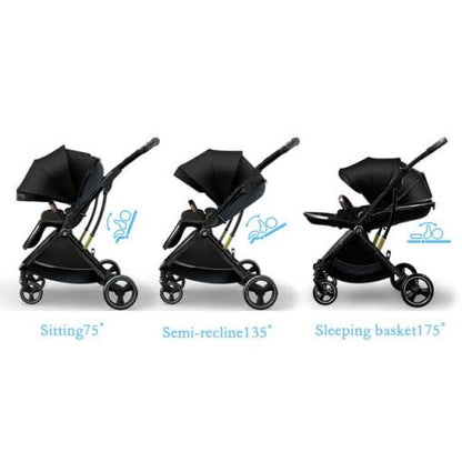 StarAndDaisy Coballe Baby Stroller, 2 in 1 High Landscape Convertible Reversible Bassinet Pram for Infant, Foldable Aluminum Alloy Pushchair with Adjustable Backrest, 3D Suspension (Green)