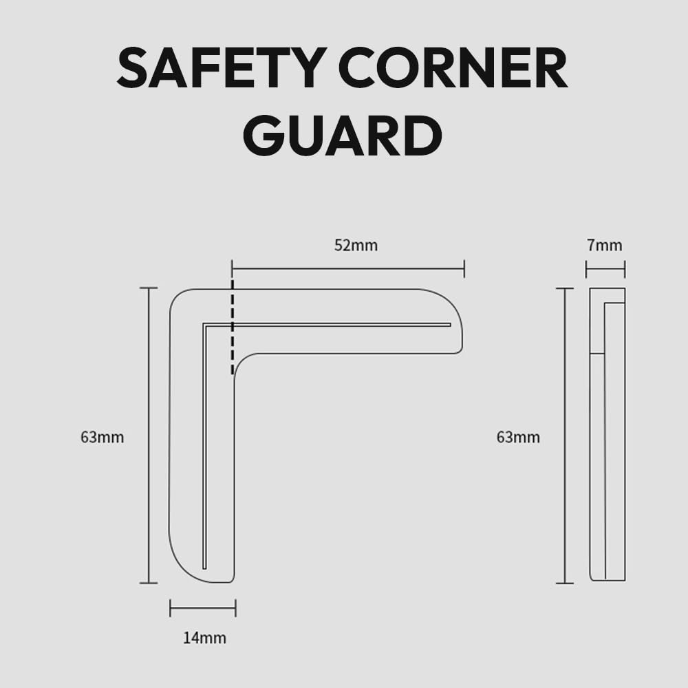 StarAndDaisy Baby Corner Protectors – Soft Edge & Corner Guards for Child Safety on Tables, Desks, and Cabinets - Pack of 4 Grey - (L-Shaped)