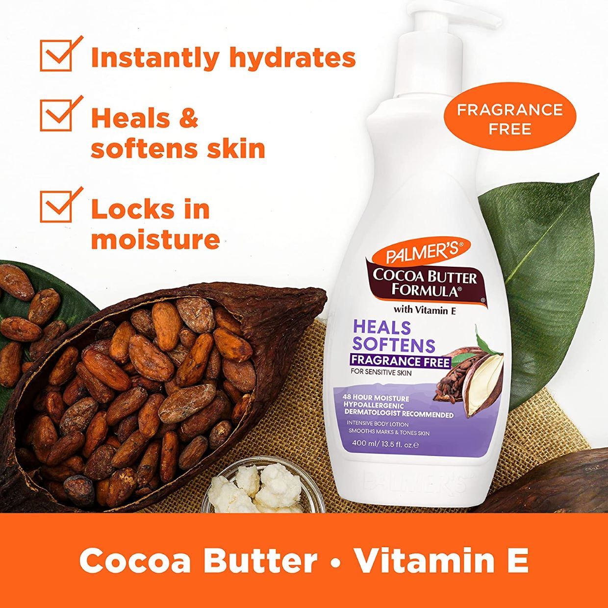 Palmer's Cocoa Butter Formula Heals Softens Fragrance Free Body Lotion