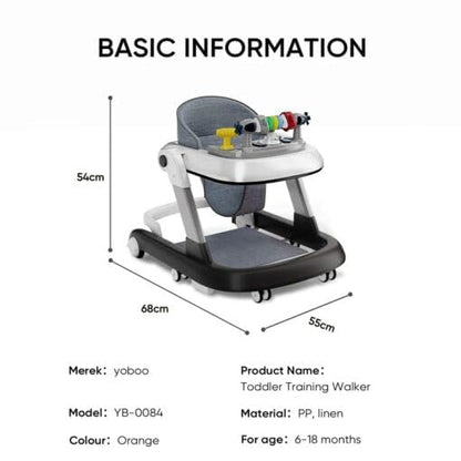 StarAndDaisy Baby Walkers For 6-24 Month Baby Boy Girl/Walker For Kids For 1 Years With Adjustable Height, Musical Tray/WalkerBaby With Brakes Prevant from Falling,Royal Black