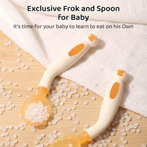 StarAndDaisy Stainless Steel Divided Baby Plates for Babies (Orange-Cream)