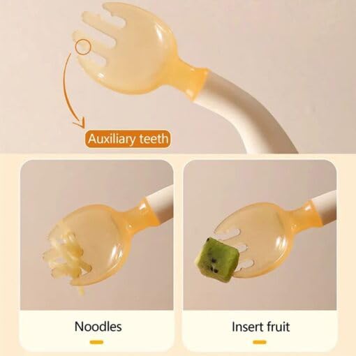 StarAndDaisy Stainless Steel Divided Baby Plates for Babies (Orange-Cream)