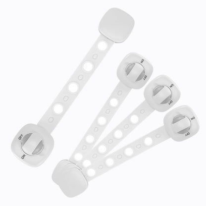 StarAndDaisy Baby Proofing Safety Locks, Adjustable Furniture Locks for Drawers, Fridge, Cupboards, Easy Install & Remove with Adhesive Pasting (Large, 4)