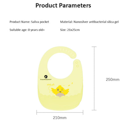 StarAndDaisy Reusable Silicone Baby Bib with Adjustable Buttons for Mess-Free Feeding, Weaning, and Easy Cleaning and Waterproof. (Printed-Light Green)