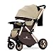 StarAndDaisy Baby Strollers / Pram for 0-3 Year Boys & Girls with Foldable Design, Food Tray, 4 Wheel Suspension, Easy to Convertible& Adjustable Seat, 5 Point Safety Belt, Light Weight & Convenient-Beige