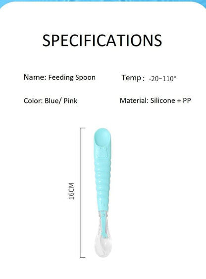 StarAndDaisy Baby Feeding Spoon with Scraper (Sky Blue)2-in-1 spoon blue