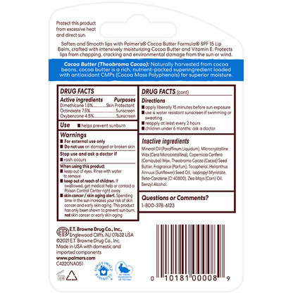 Palmer's Cocoa Butter Formula Moisturising Lip Balm SPF 15, 4gm