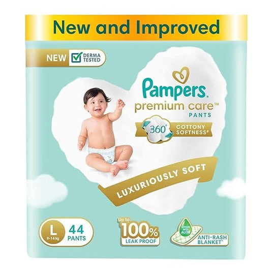 Pampers Premium Care Pants Diapers, Large, 44 Count(9-14 kg)