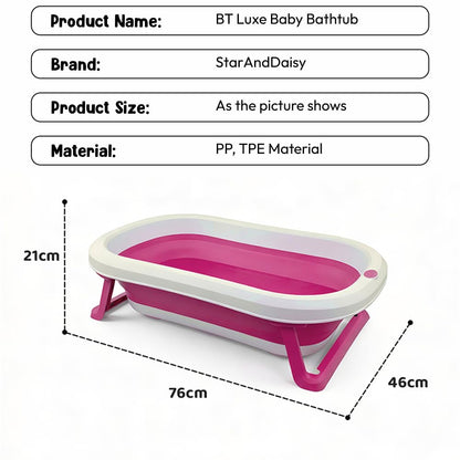 StarAndDaisy Baby Bath Tub for 0 to 5 Years/Bath Tub for Kids 0-3 Years, Tub for Girls & Boys with Foldable Legs, Easy to Store -Pink