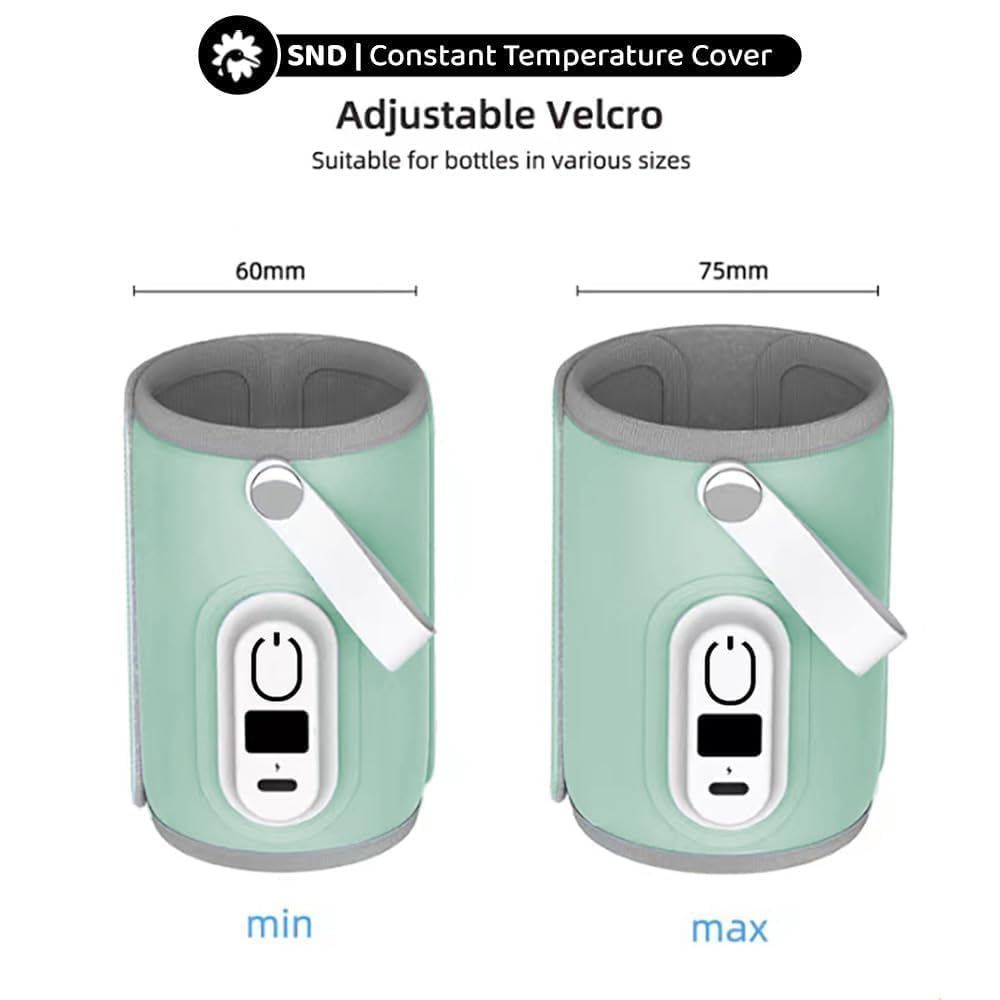 StarAndDaisy Bottle Warmer for Baby / Toddlers, Water Warmer with Adjustable Temperature Control Portable & USB, Constant Temperature Control Technology, Baby Feeding Bottle Warmer for Travel Outdoor -Green