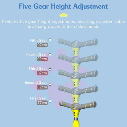 StarAndDaisy Kick Scooter for Kids 3-12 Boys & Girls / 3 Wheel Skating Scooter Boys & Girls with Pu Light Up LED Wheels/Skating Scooter 5 Level Adjustable Height and Easy to Fold (Grey-Yellow)