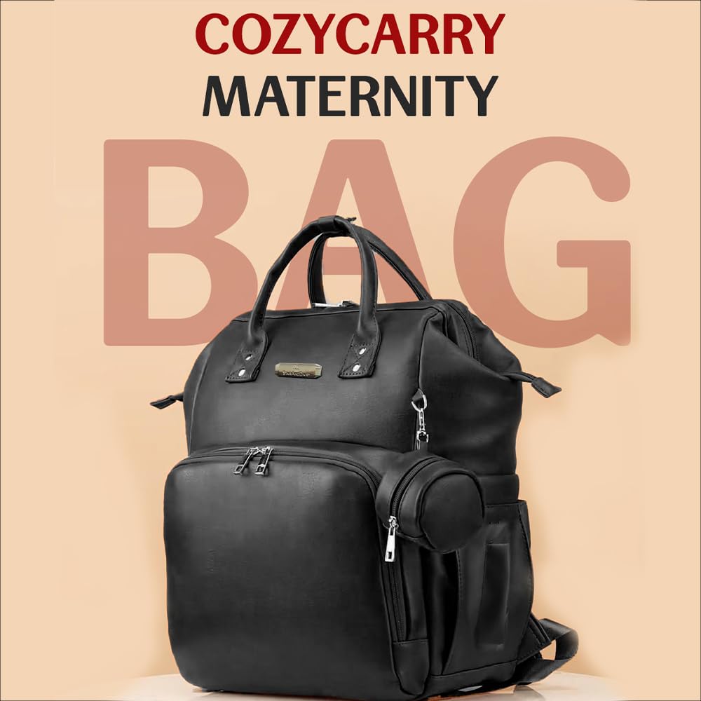 StarAndDaisy Diaper Bag for Mothers for Travel/Premium Vegan Leather Diaper Bag with Easy Acess Mobile Pocket, 26L Waterproof Baby Bag for Mother Travel with 16 Multipurpose Pockets
