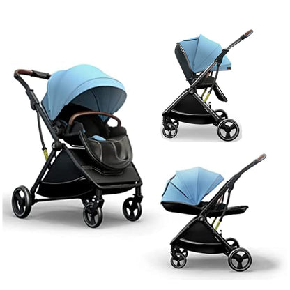 StarAndDaisy Coballe Baby Stroller, 2 in 1 High Landscape Convertible Reversible Bassinet Pram for Infant, Foldable Aluminum Alloy Pushchair with Adjustable Backrest, 3D Suspension (Green)