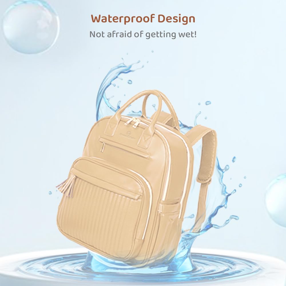 StarAndDaisy Baby Diaper Bag for Mothers/Mom Travel Maternity Backpack with Insulated Milk Bottle Pocket, Multi Compartments, Waterproof, Travel Friendly, Lightweight (Beige)