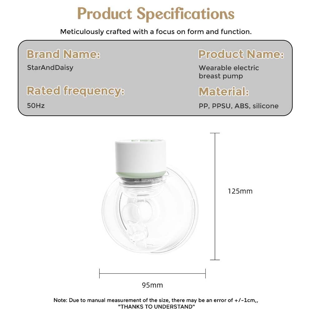 StarAndDaisy Breast Feeding Pump/Baby Breast Pump Electric with 1500 MAH Rechargeable Battery/Portable Milk Pump with Touch Screen LED Display 9 speeds & 4 modes