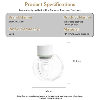 StarAndDaisy Breast Feeding Pump/Baby Breast Pump Electric with 1500 MAH Rechargeable Battery/Portable Milk Pump with Touch Screen LED Display 9 speeds & 4 modes