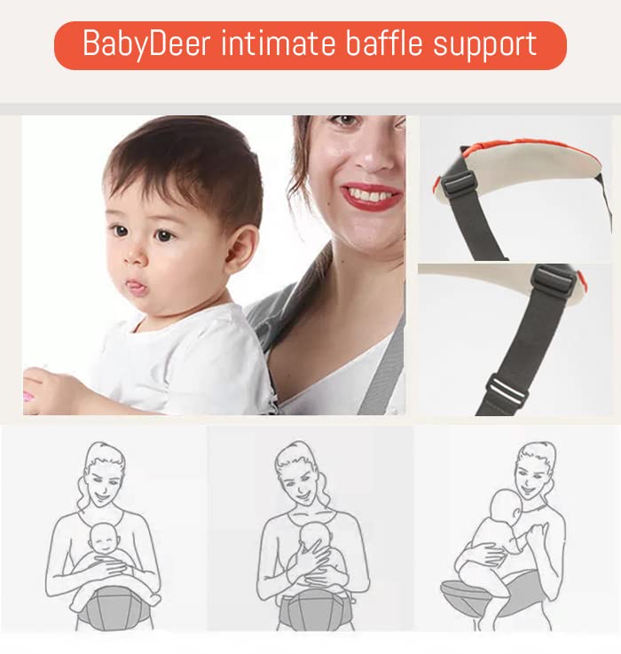 StarAndDaisy Baby Deer Series 6 in 1 Multipurpose Strong Baby Carrier with Upgraded Breathable Air Fabric & Ergonomic Design Coushion Padding for Baby Comfort (Orange)