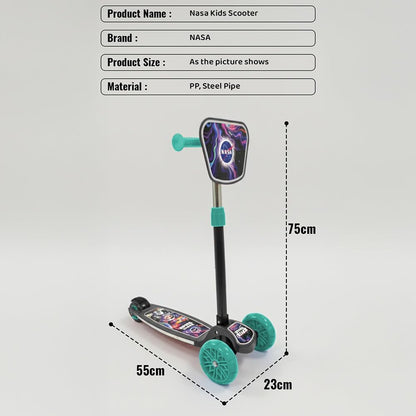 StarAndDaisy X NASA Kick Scooter for Kids 3+ Years, Foldable Skate Scooter for Children Girls & Boys with Multi-Level Height Adjustment, LED Wheels & Brakes -(Officially Licensed) Black
