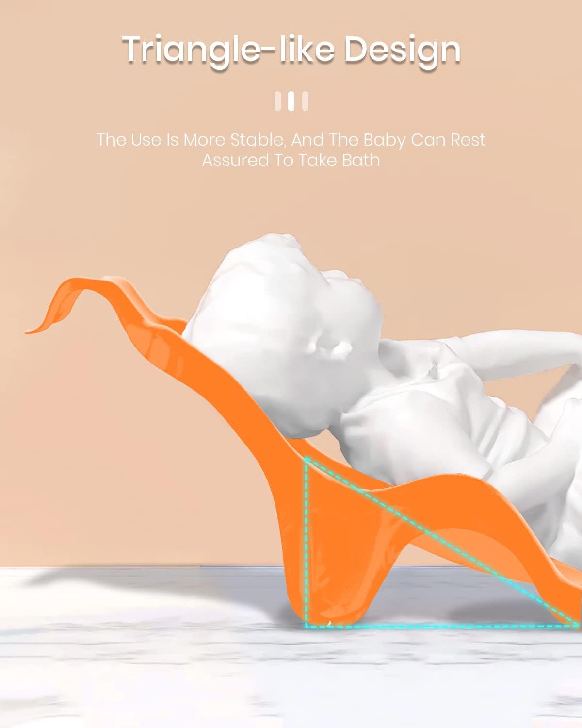 StarAndDaisy Baby Bather/Bath Chair Seat for New Born 0-12 Month Super Comfortable & Non-Slip Bathing Chair (Orange)