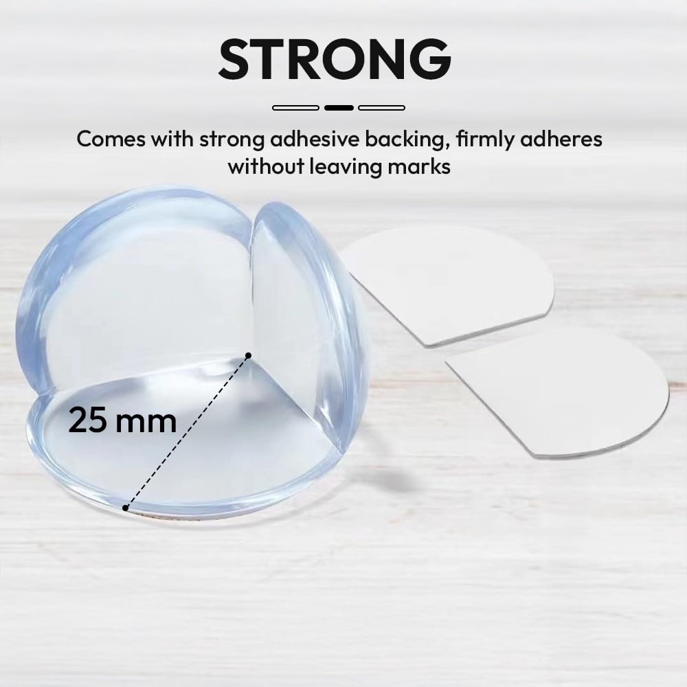 StarAndDaisy Baby Proofing Corner Guards Pack of 8 / Round Silicone Edge Protector for Sharp Table Corners & Furniture Safety