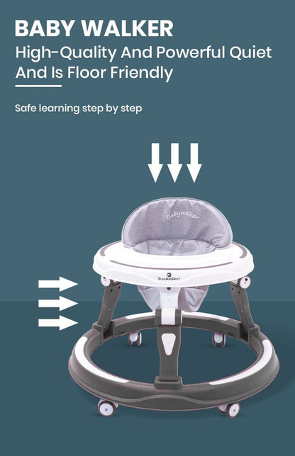 StarAndDaisy Baby Walkers 6-24 Month Boy & Girl / 360° Walker for Kids 1 Years with Multi Adjustable Height/Multi-Function Baby Walker with Anti-Rollover - (Grey)