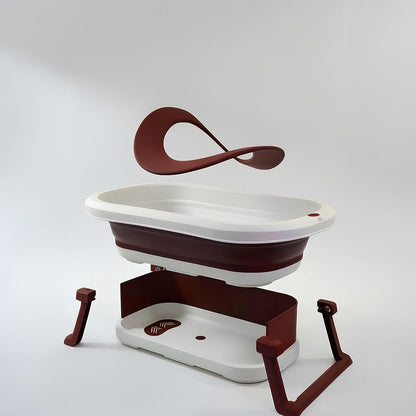 StarAndDaisy Bath Tub for Baby 0-3 Years/Foldable Bath tub for Kids with Cushion, Space Saving Design, Newborn Baby Folding Bathing Tub Girls & Boys, Easy to Store -Brown