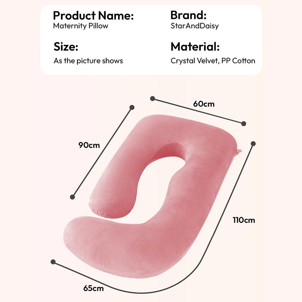 StarAndDaisy Pregnancy Pillow for Women/J Shape Body Pillow with 360° Full Body Support, Ergonomic & Comfortable Maternity Pillow for Pregnancy Sleeping
