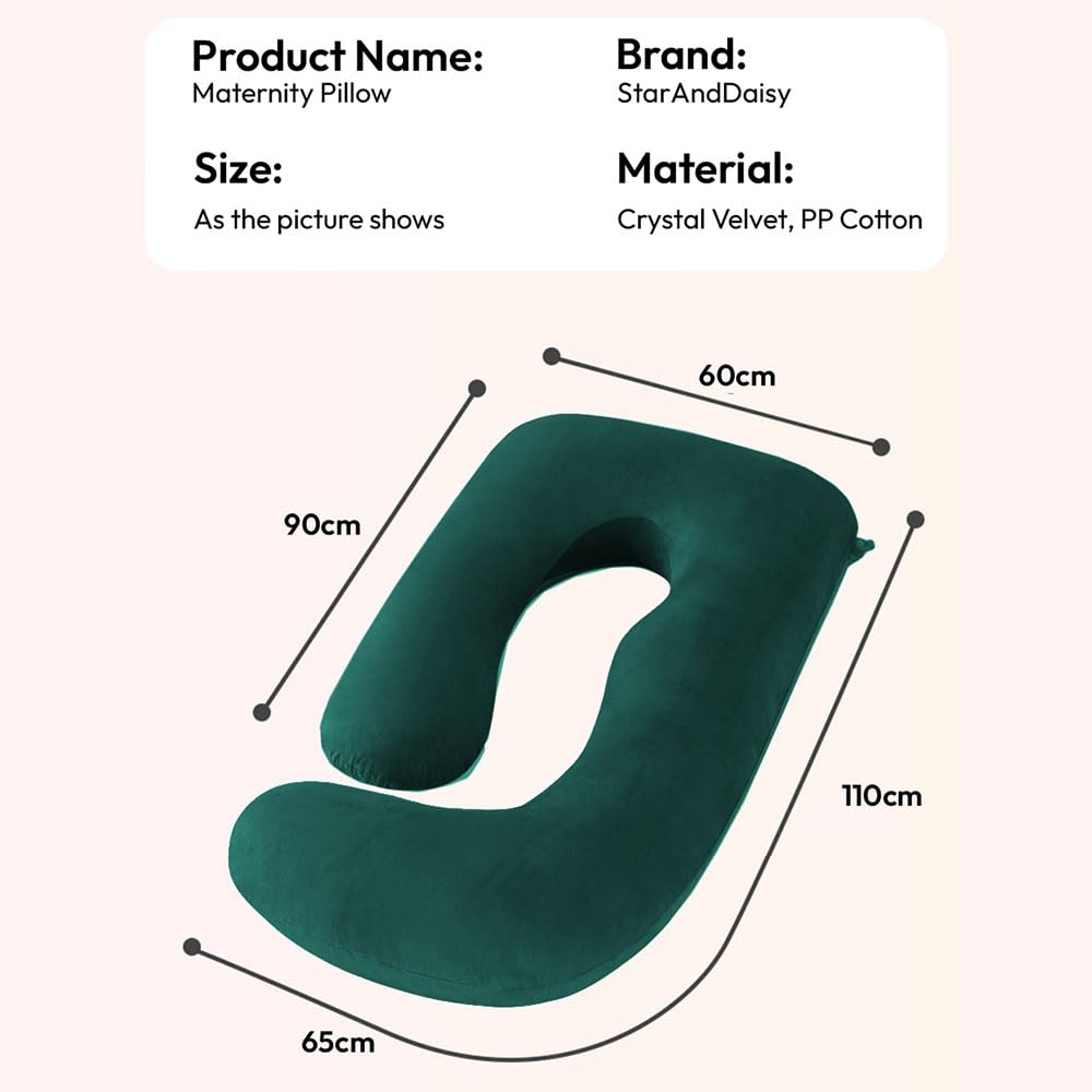 StarAndDaisy Pregnancy Pillow for Women/J Shape Body Pillow with 360° Full Body Support, Ergonomic & Comfortable Maternity Pillow for Pregnancy Sleeping