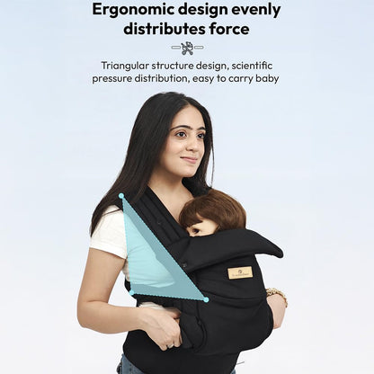 StarAndDaisy 4-in-1 Baby Carrier for 0 to 3 Year Baby/Kangaroo Bag with Comfortable Soft Hip Seat/Baby Carrier - 4 Carrying Positions with 2 Storage Pockets - Blue (Black)