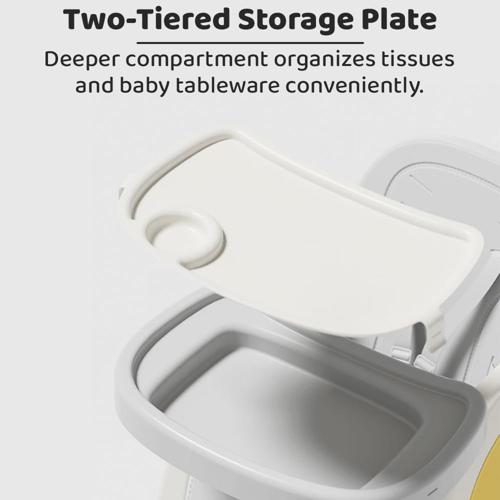 StarAndDaisy Baby high Chair for Baby Feeding Chair for 0 to 5 Years with Removable Tray, Convertible Baby High Chair to Study Table & Chair Set, 5-Point Safety Belt, Multi Backrest Position -Yellow