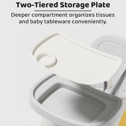 StarAndDaisy Baby high Chair for Baby Feeding Chair for 0 to 5 Years with Removable Tray, Convertible Baby High Chair to Study Table & Chair Set, 5-Point Safety Belt, Multi Backrest Position -Grey