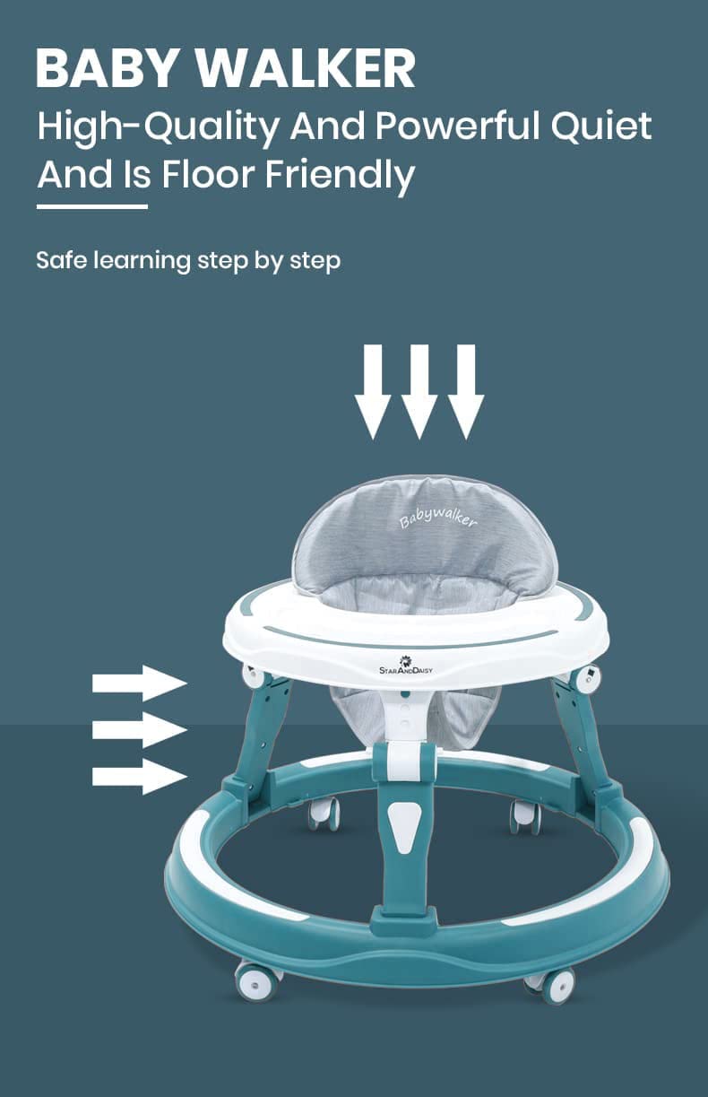 StarAndDaisy Baby Walkers 6-24 Month Boy & Girl / 360° Walker for Kids 1 Years with Multi Adjustable Height/Multi-Function Baby Walker with Anti-Rollover - (Blue)