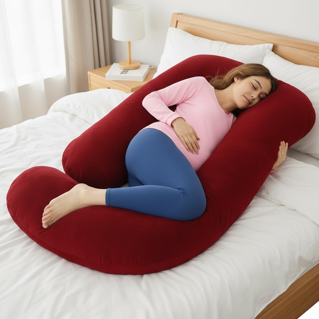 StarAndDaisy Pregnancy Pillow for Women/J Shape Body Pillow with 360° Full Body Support, Ergonomic & Comfortable Maternity Pillow for Pregnancy Sleeping