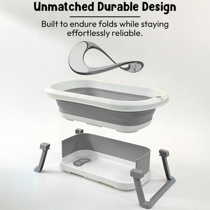 StarAndDaisy Baby Bath Tub for 0 to 5 Years/Bath Tub for Kids 0-3 Years, Tub for Girls & Boys with Foldable Legs, Easy to Store -Grey