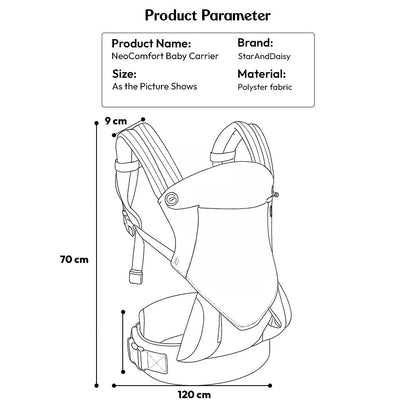 StarAndDaisy 4-in-1 Baby Carrier for 0 to 3 Year Baby/Kangaroo Bag with Comfortable Soft Hip Seat/Baby Carrier - 4 Carrying Positions with 2 Storage Pockets - Blue (Black)