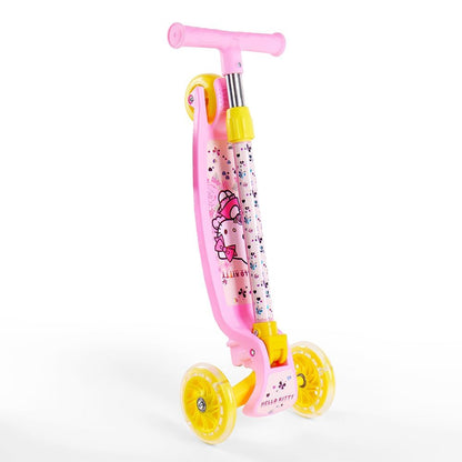 StarAndDaisy X Hello Kitty Kick Scooter for Kids 3+ Years, Foldable Skate Scooter for Children Boys & Girls with 4 Level Height Adjustment, LED Wheels & Brakes (Pink)