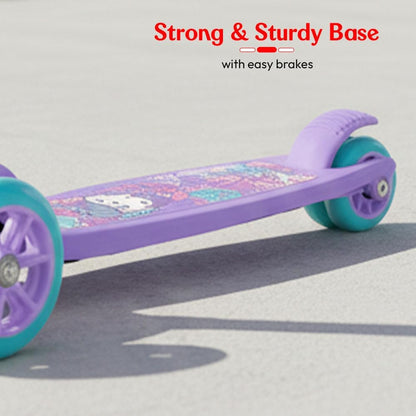 StarAndDaisy X Hello Kitty Kick Scooter for Kids 3+ Years, Foldable Skate Scooter for Children Girls & Boys with 4 Level Height Adjustment, PVC Wheels & Brakes (Officially Licensed)- Purple
