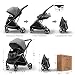 StarAndDaisy Coballe Baby Stroller, 2 in 1 High Landscape Convertible Reversible Bassinet Pram for Infant, Foldable Aluminum Alloy Pushchair with Adjustable Backrest, 3D Suspension (Green)