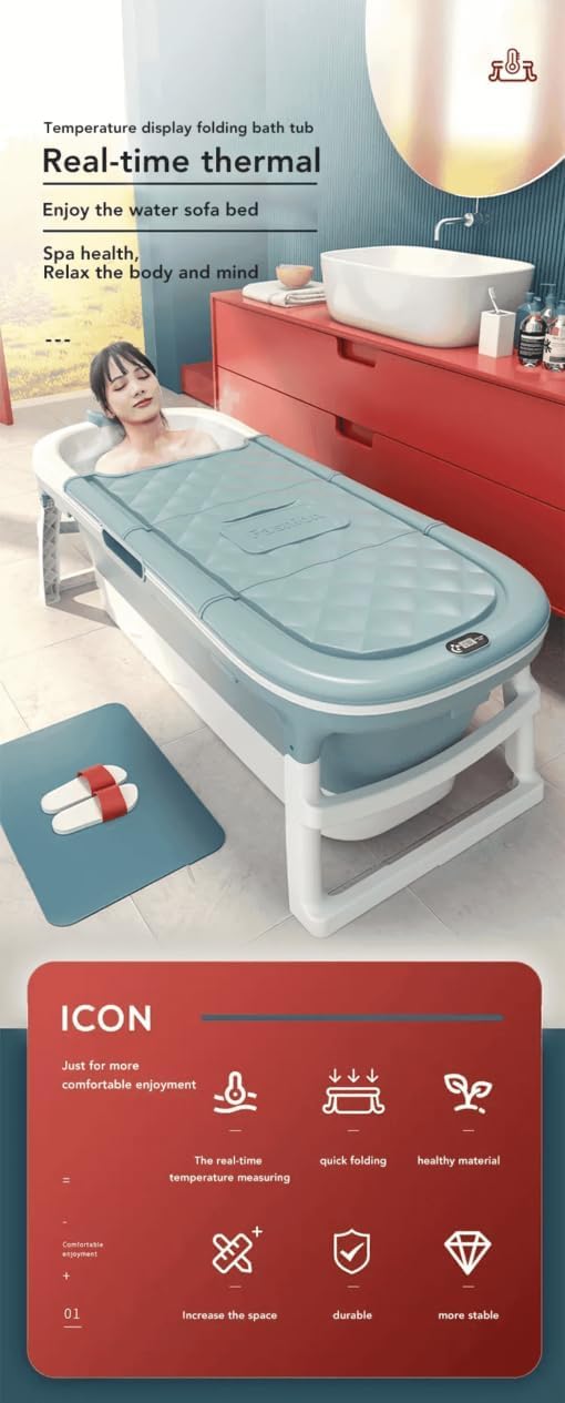 StarAndDaisy Bath Tub With Foldable Bathtub for kids & Adults with Space Saving, Kids Folding Bathing Tub Girls & Boys & Parents, Multi Purpose Bath tub, Size 149 X 50 X 61 (Pink)