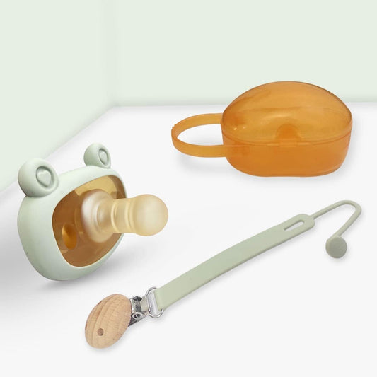 StarAndDaisy Baby Pacifier 0-6 Months, Safe & Soothing Baby Pacifier for Infants, Newborn Baby Silicone Pacifier, Orthodontic,Comfortable Soothing -Green Cat
