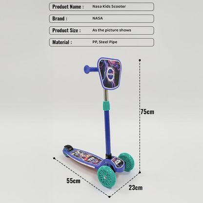 StarAndDaisy X NASA Kick Scooter for Kids 3+ Years, Foldable Skate Scooter for Children Girls & Boys with Multi-Level Height Adjustment, LED Wheels & Brakes -(Officially Licensed) (Blue)