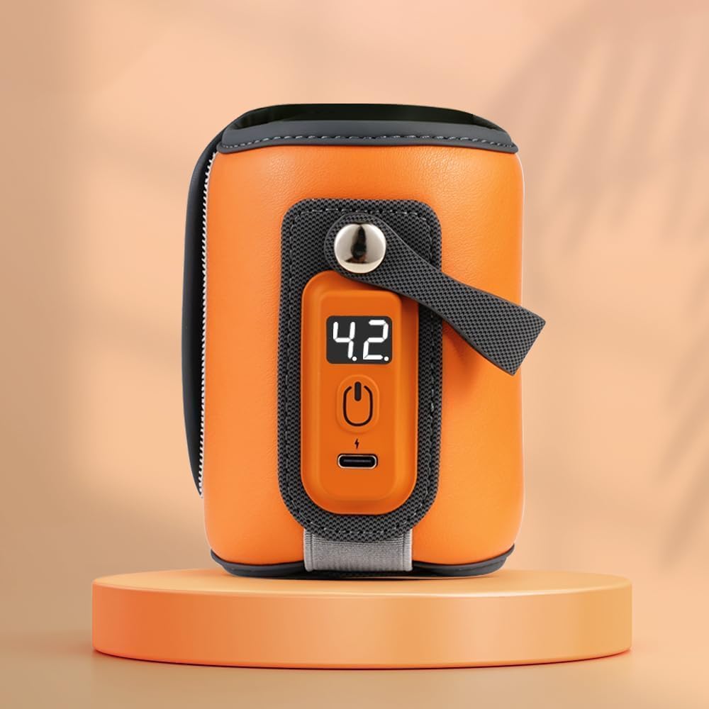 StarAndDaisy Bottle Warmer for Babiesl, Water Warmer with Adjustable Temperature Control Portable & USB, Constant Temperature Control Technology, Baby Feeding Bottle Warmer -Orange