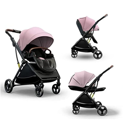 StarAndDaisy Coballe Baby Stroller, 2 in 1 High Landscape Convertible Reversible Bassinet Pram for Infant, Foldable Aluminum Alloy Pushchair with Adjustable Backrest, 3D Suspension (Green)