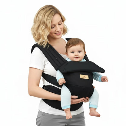 StarAndDaisy 4-in-1 Baby Carrier for 0 to 3 Year Baby/Kangaroo Bag with Comfortable Soft Hip Seat/Baby Carrier - 4 Carrying Positions with 2 Storage Pockets - Blue (Black)
